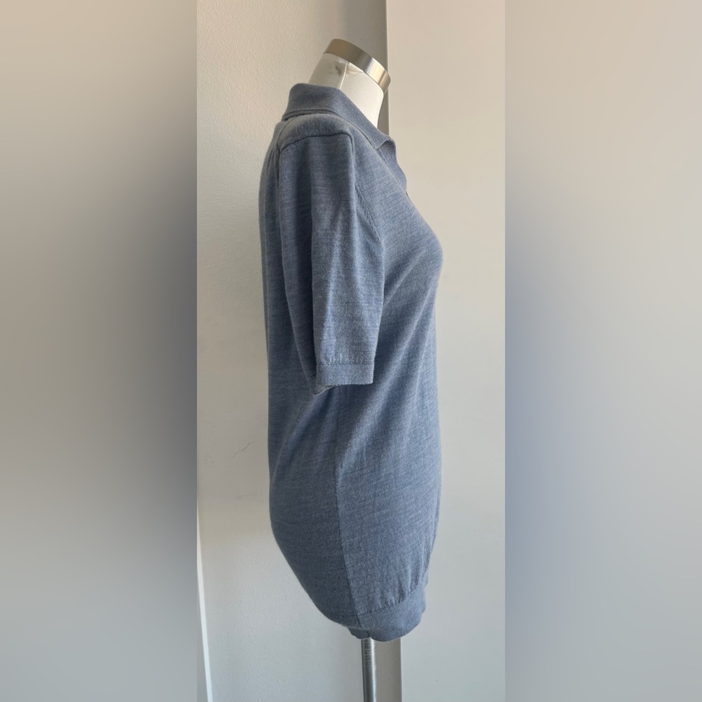 REISS 
Duchie Merino Wool Open Collar Polo Shirt - Washed Stone size M - Picture 5 of 10